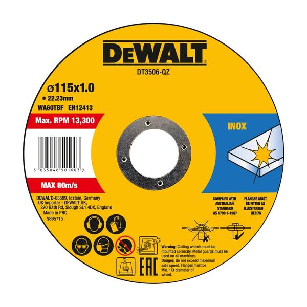 ΔΙΣΚΟΙ ΚΟΠΗΣ INOX 115MMX1.0MM (10 TEMAXIA) DEWALT